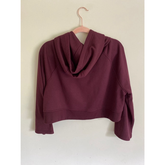 Athleta Steady State Crop Sweatshirt Antique Burgundy Hoodie women’s small - Picture 2 of 5